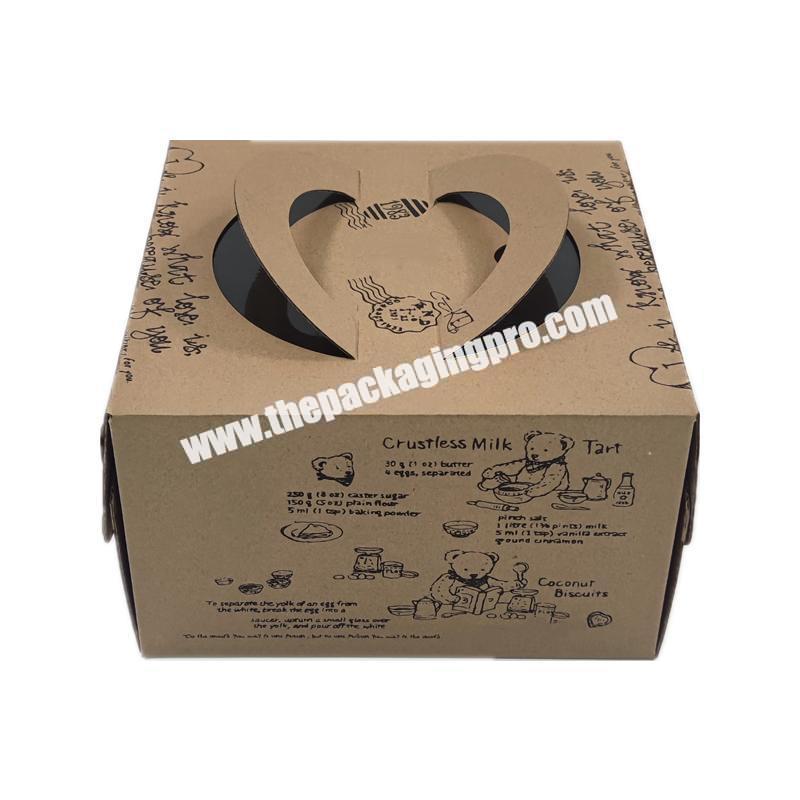 Good Price Customised Size Luxury Kraft Paper Portable Clear Cake Boxes 10 x 10 x 6 With Windows