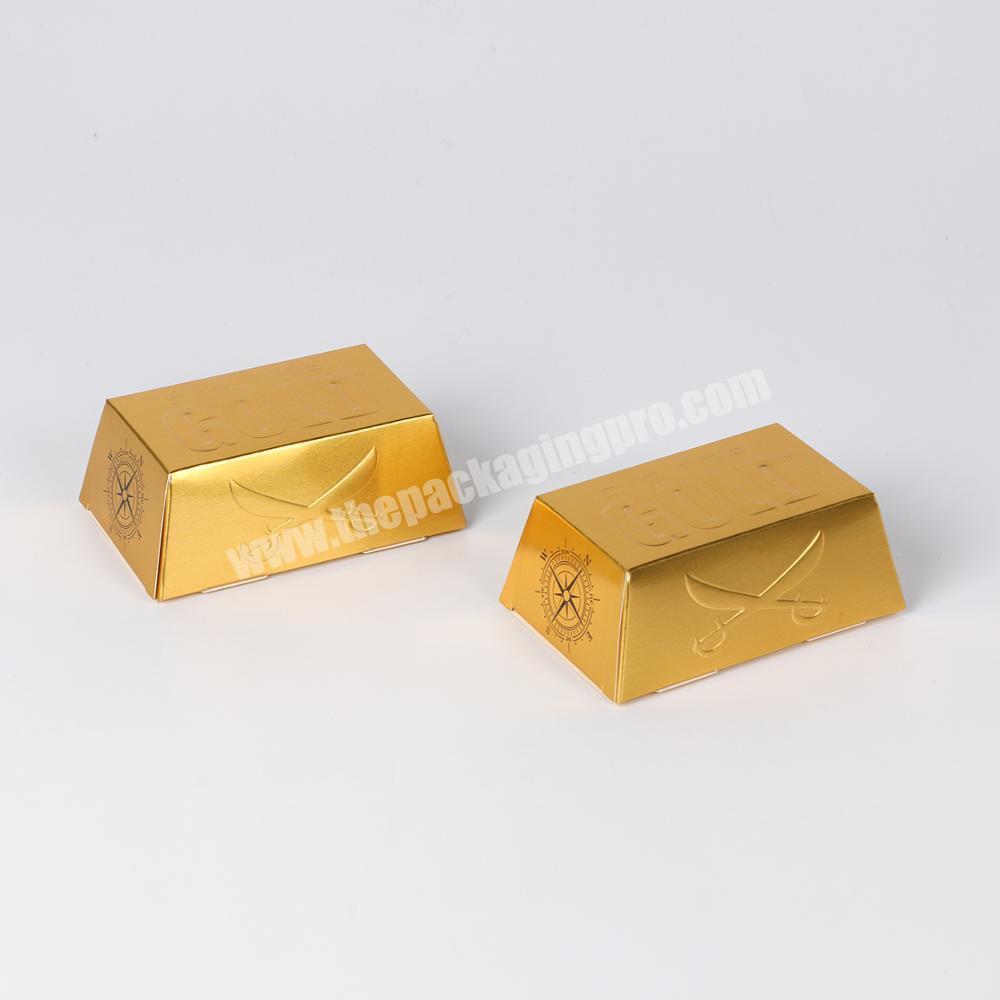 HJX003 recycled cardboard gold foil rose gold bar gift box
