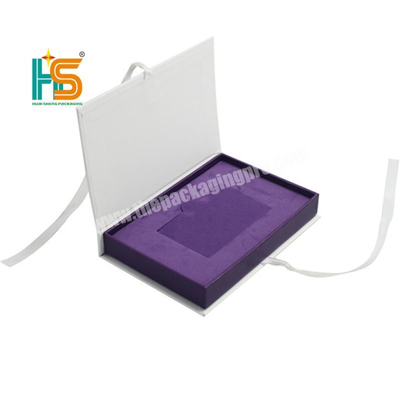 HS Decorative Magnetic Closure Cardboard Book shaped Custom Logo Embossed Gift Box