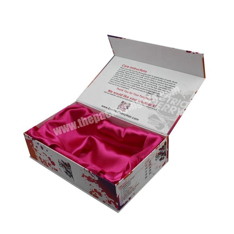 Hair extension Custom Luxury Colorful Design with Magnetic Closure Rigid Gift box Cardboard Hair Packaging