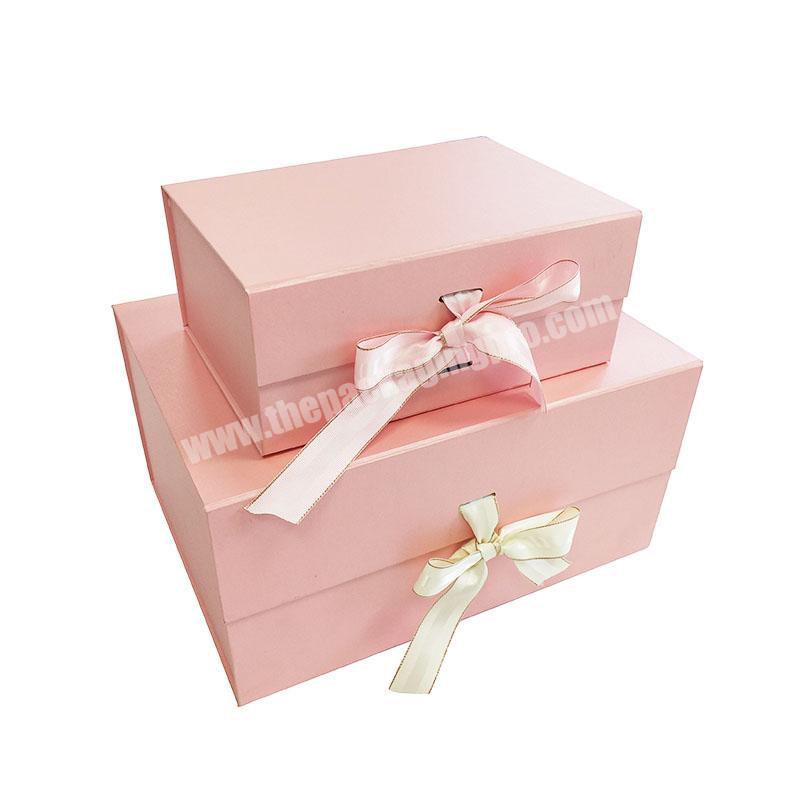 Handmade Closure Clothing Box Custom Luxury Ribbon Cardboard Gift Boxes For Underwear