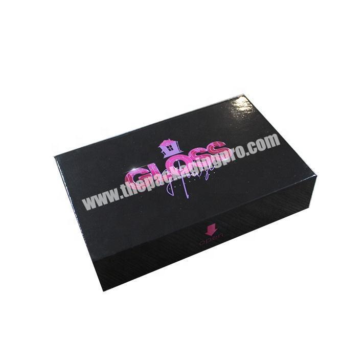 Handmade Custom Logo Luxury Lip GlossLip StickLip Glaze Packaging Black Storage Cardboard Magnetic ift Box Packaging Supplier