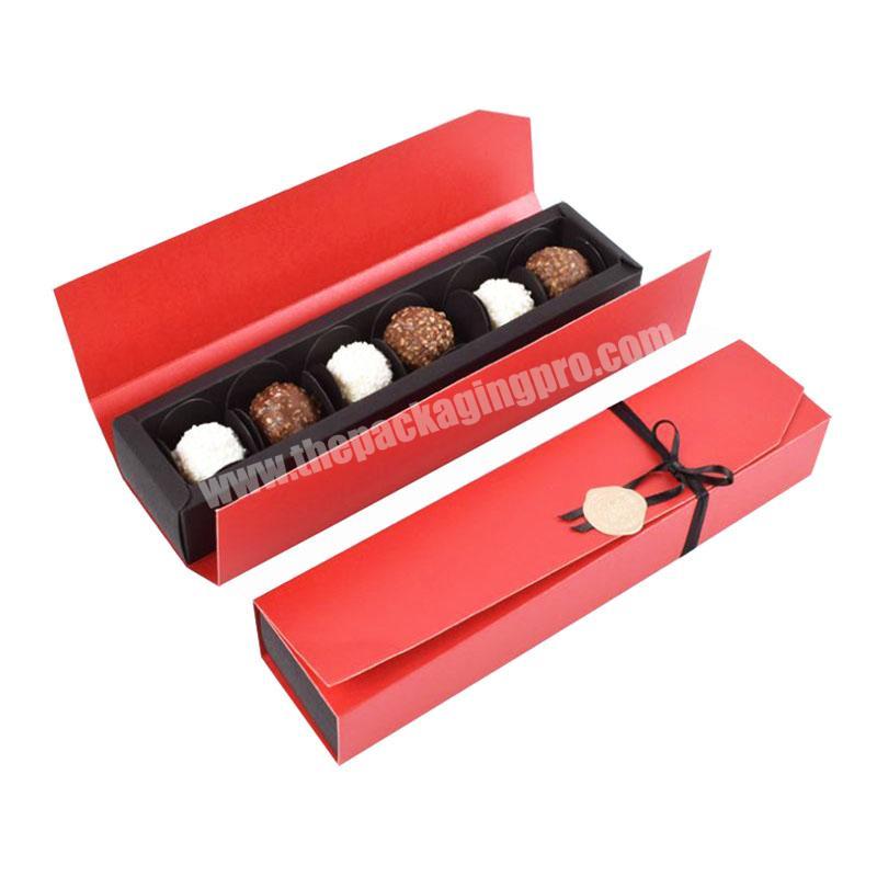 Hard Luxury Grid Packaging  Magnetic Gift Box Folding chocolate truffle box with divider