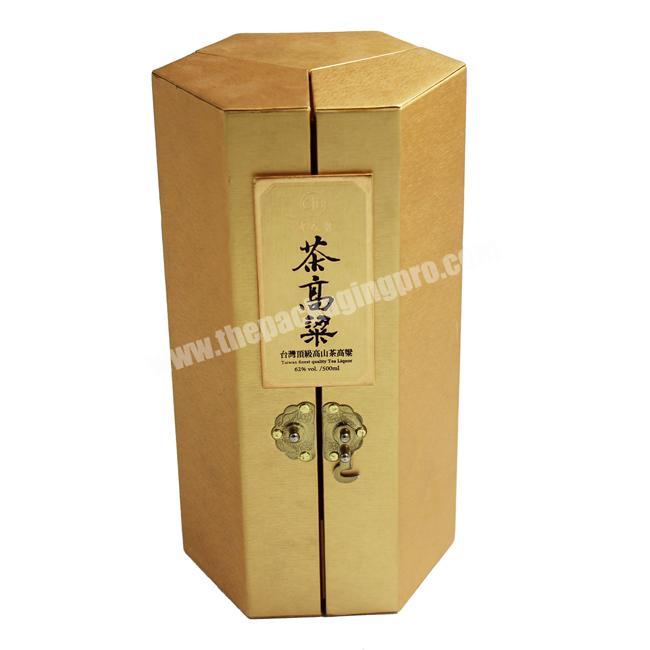 Hexagonal Wine Cardboard Paper Box,Champagne Flute Gift Box Custom Made