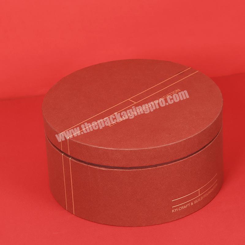 High Quality Cardboard Paper Tube Round Packaging Boxes Candle Red Cylinder Gift Box