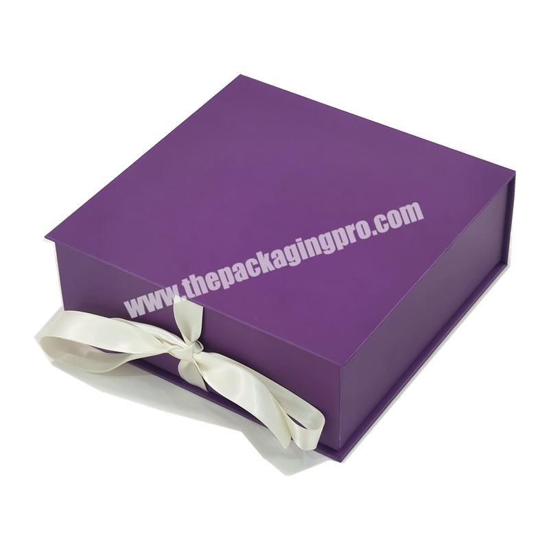 High Quality Durable Using Various Gift Custom Foldable Boxes Garment Paper Packing Box Closed By Ribbons