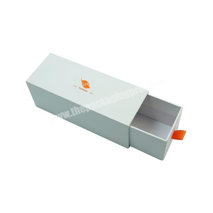High Quality Luxury Custom Logo Paper Packaging Sliding Gift Cardboard Box with Ribbon for Pen Glasses for Shipping