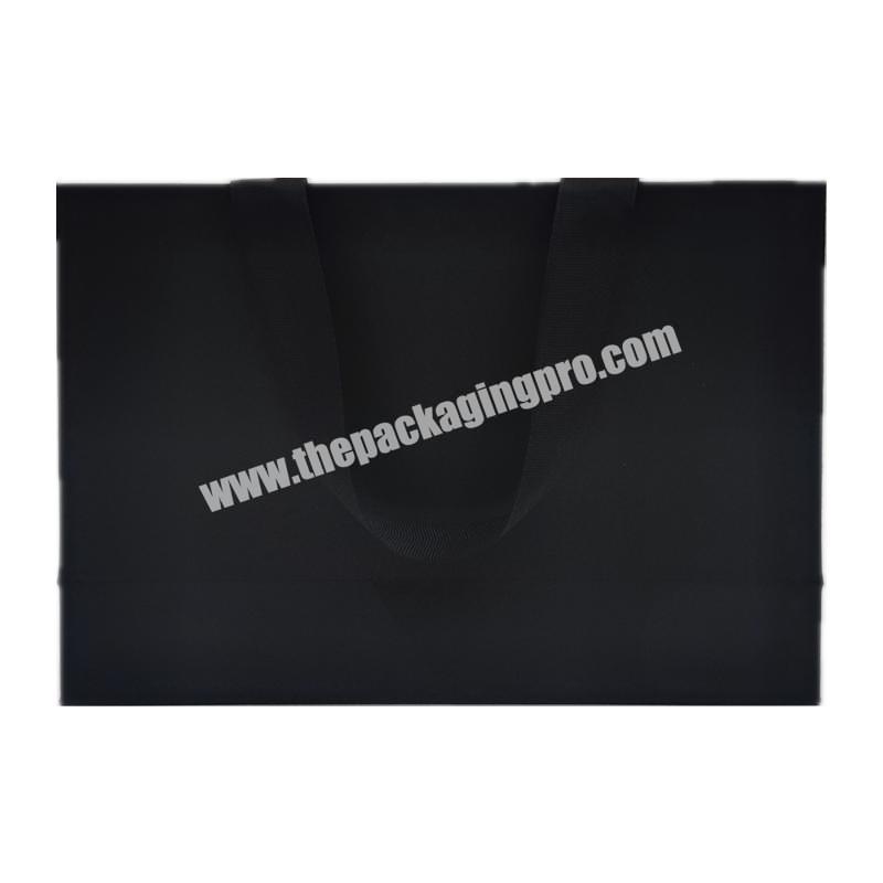 High Quality Personalized Design Handmade Luxury Accessories Black Packaging Paper Bags With Logo