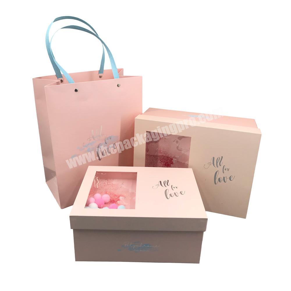 High Quality Pink Color Paper Cardboard Boxes With PVC Window
