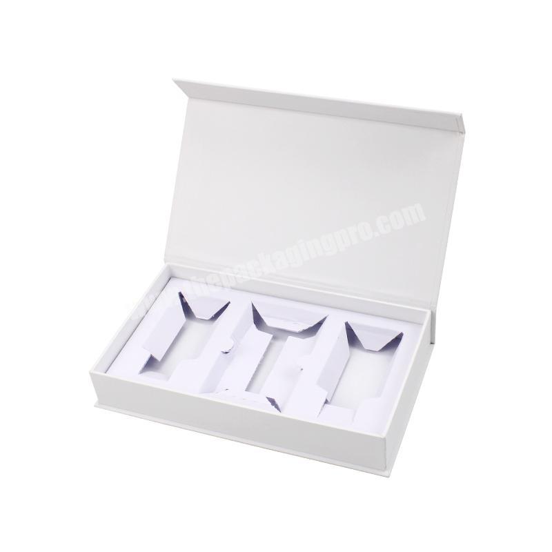 High Quality Supplies Magnetic Clamshell Style Packaging Rigid Boxes with White Corrugated Cardboard Insert