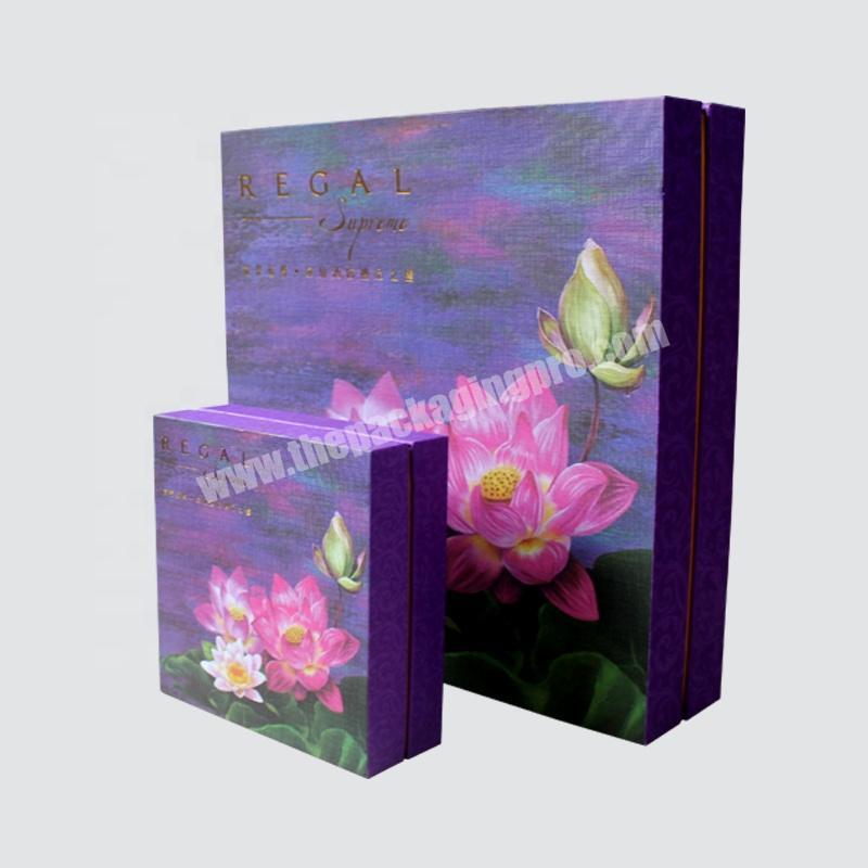 High-end customized cardboard lined with UV coating full coverage packaging gift box