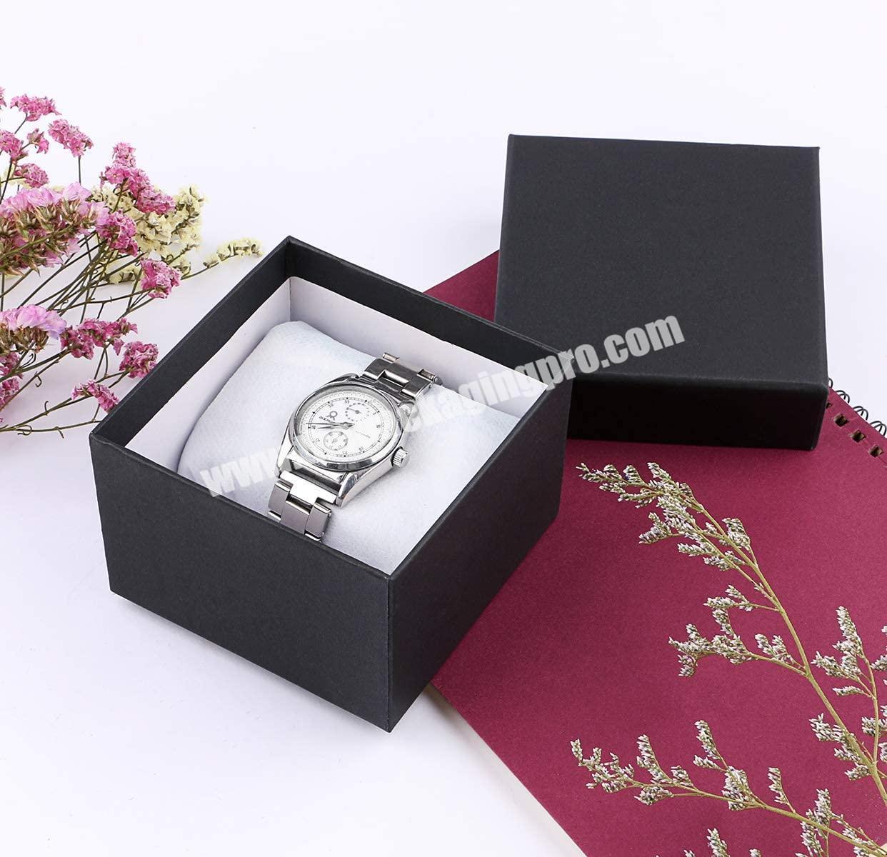 High quality custom luxury paper cardboard jewelry black packaging gift jewel boxes for watch