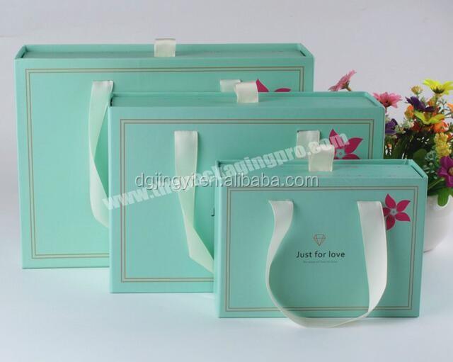 High quality custom paper sliding drawer gift box packaging with handle