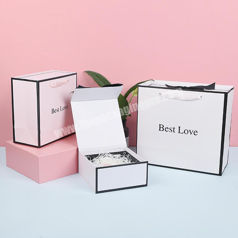 High quality low MOQ lipgloss paper box and bag  with ribbon closure paper packaging box