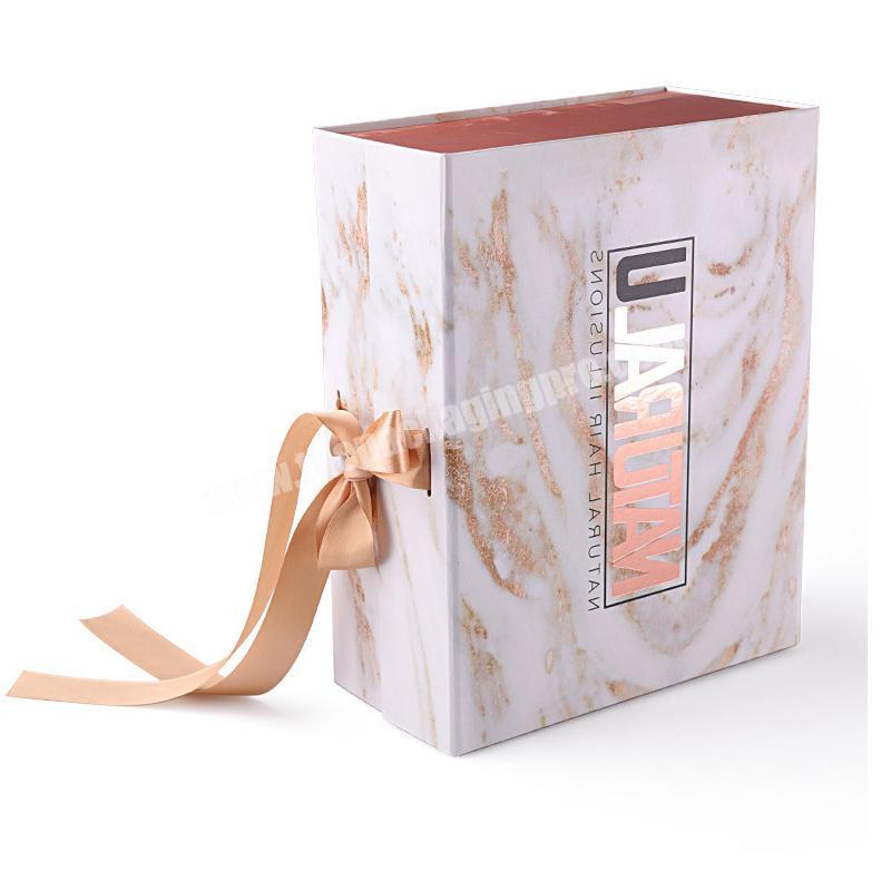 High quality luxury custom flap gift box with ribbon