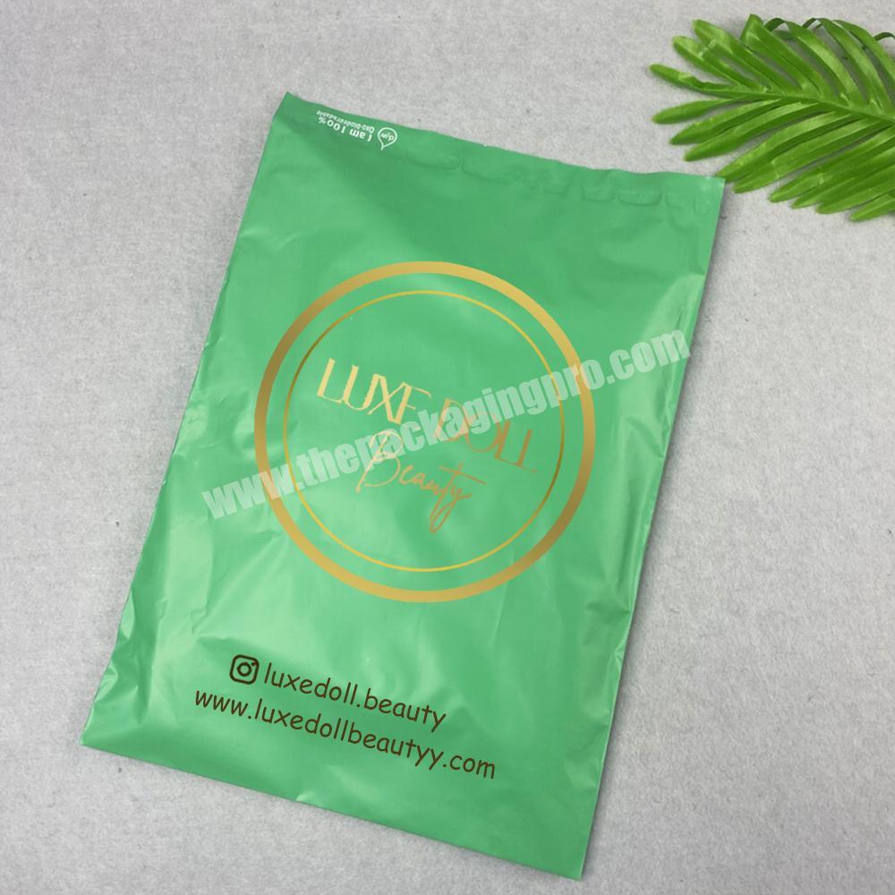 High quality self adhesive sealing green poly mailer envelope plastic packing shipping package bag for post  biodegradable bag
