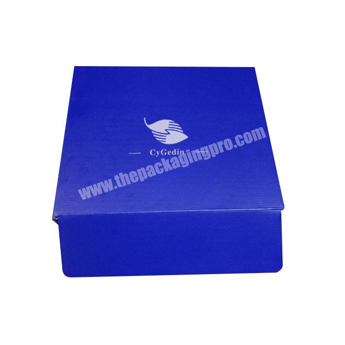 Hot Sale Eco Friendly Custom Color Printing Corrugated Blue Kraft Paper Packaging Mailing Shipping Box For Garment Shoes
