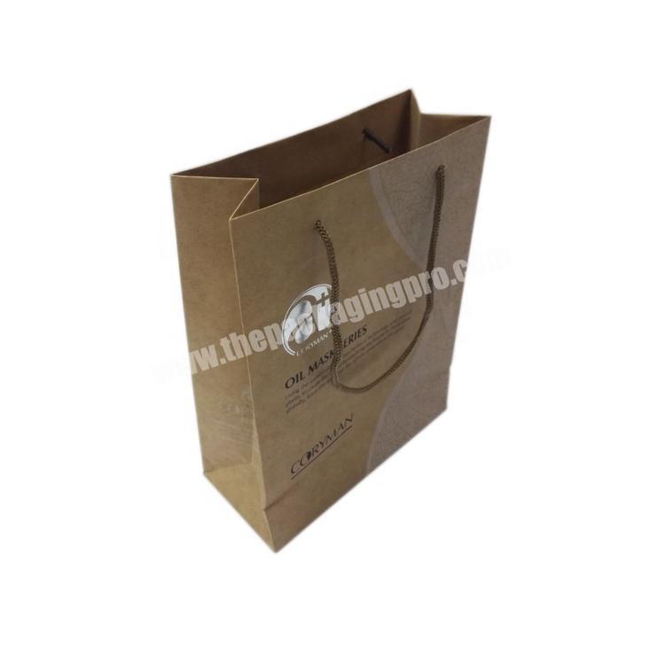 Hot Sale Silvery Logo Gift Shopping Craft Brown Kraft Paper Bag