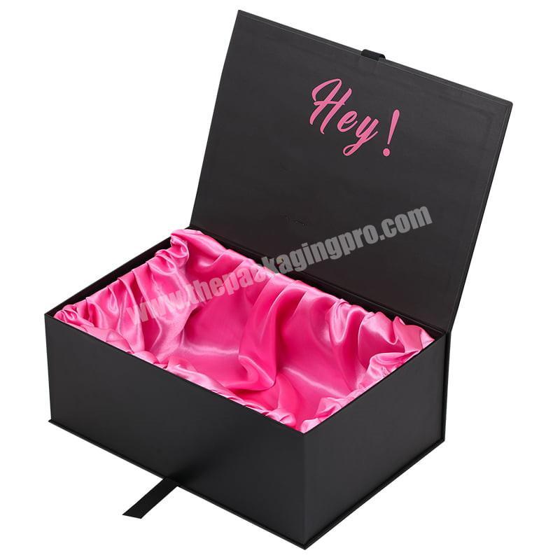Hot Selling Free Sample Black Rigid Magnetic Custom Gift Boxes For Hair