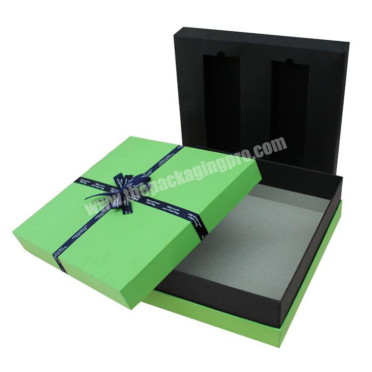 Hot Selling High Quality Fancy Green Color Rectangular Rigid Gift Packaging Box With Custom Design Logo