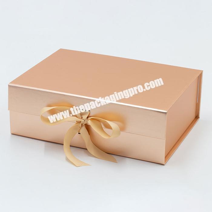 Foldable Magnetic Ready Made Gold Stripe Hamper Basket 4\ Voucher Guatemala Flat Pack Snowy Gift Boxes Apparel Box