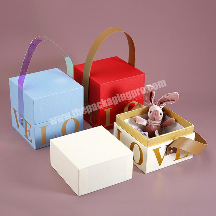 Hot-selling Customized Size Logo Rigid Cardboard Gift Packaging Box With Handle