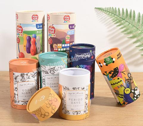 Hot-selling biodegradable cardboard round paper packaging box custom cylinder gift tube coffee paper tube tea box