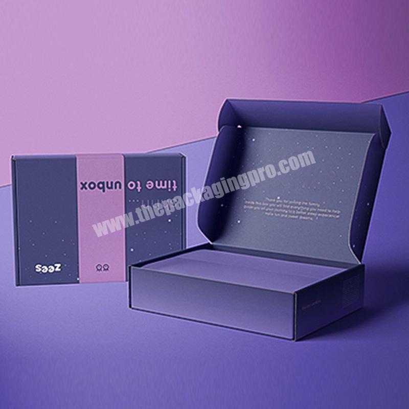 Huaisheng delicate appearance packaging good price purple corrugated underwear bra kraft paper gift men box 2022