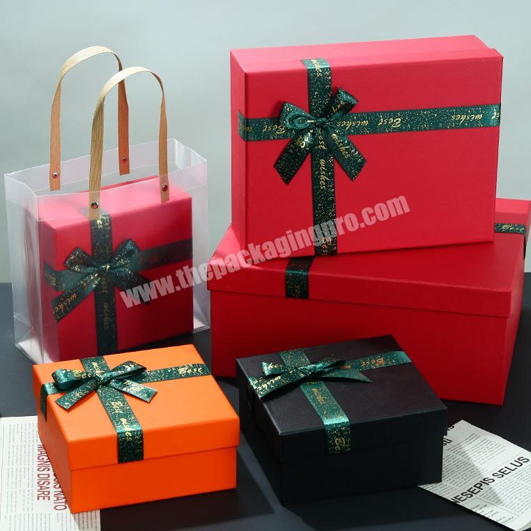 INS Style Custom Luxury Romantic Elegant Tea Clothing Cosmetic Birthday Gift Packing Empty Box With Lid And Ribbon