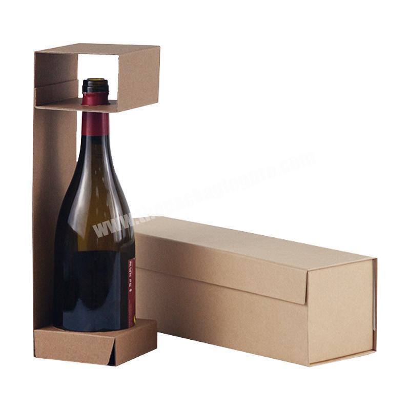 In stock low moq folding box for wine packaging magnetic closure packing box with insert to fix champagne bottle custom logo