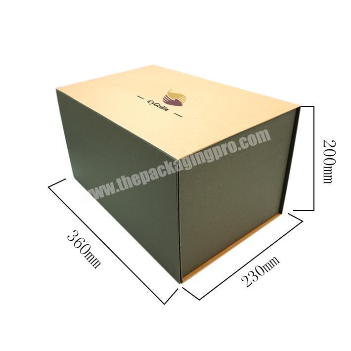 Kraft Custom Logo Paper Box Foldable Magnetic Premium Luxury Recyclable Rigid Cardboard Packaging Clothing Boxes Flip Top Gift