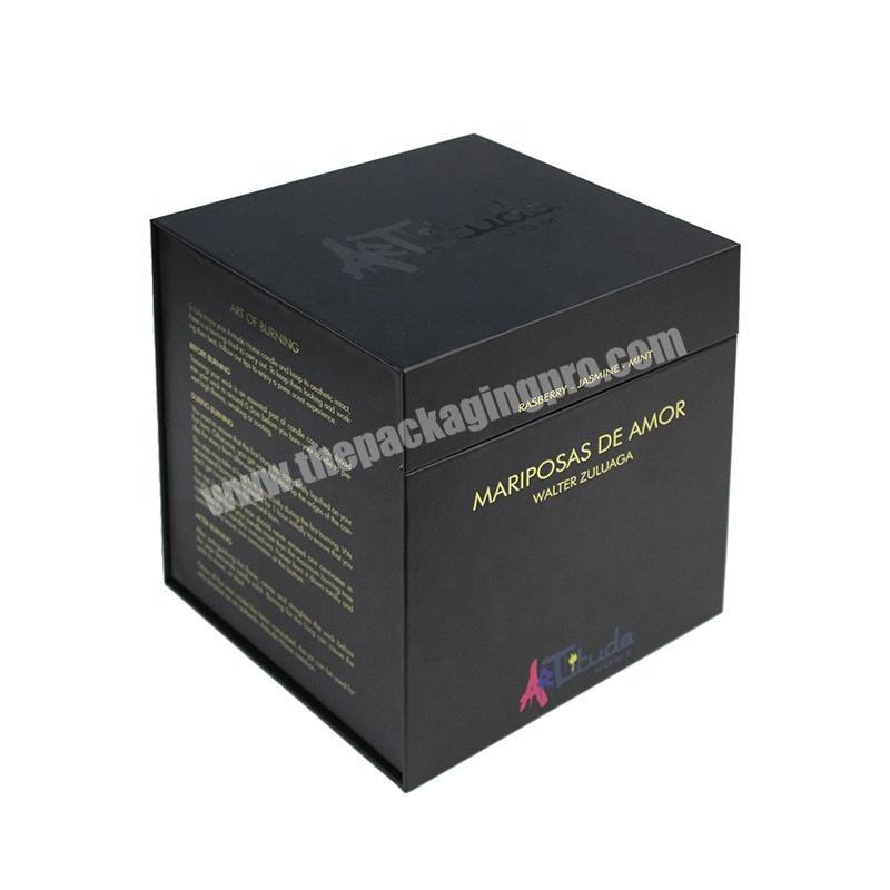 Large Candle Luxury Rigid Paper Magnet Closure Packaging Gift Box Matte With Satin