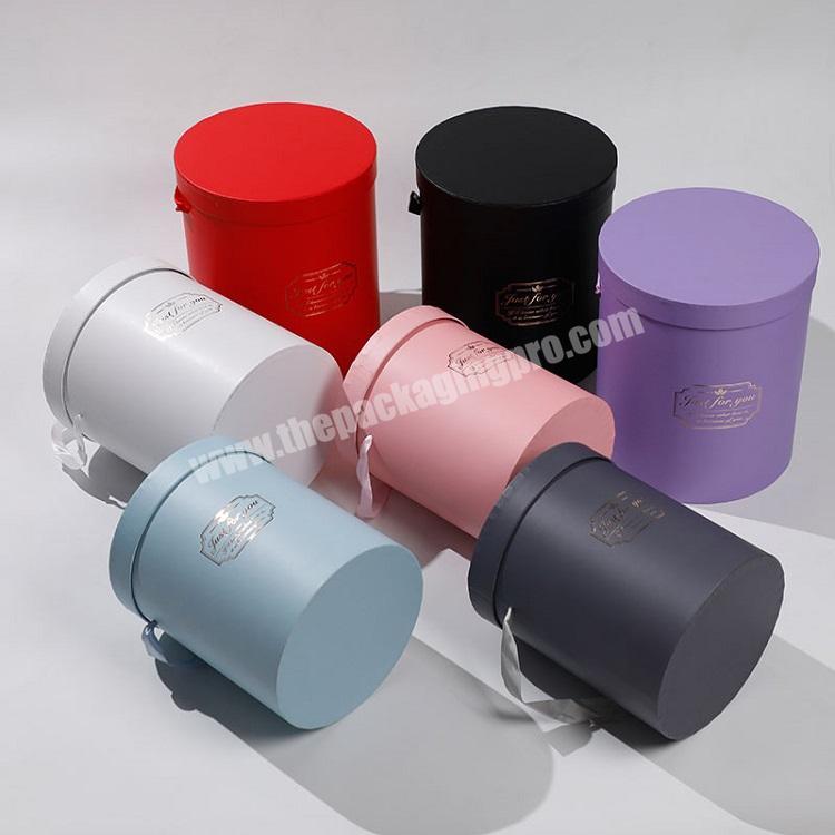 Large Christmas Valentine's Day Round Flower Gift Box Cylinder Packaging Box