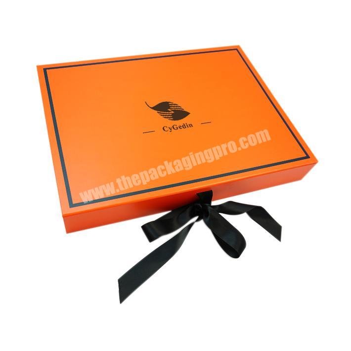 Lingerieclothes Packaging Gift Box with Ribbon Rose Gold Cardboard Flat Folding Custom Paperboard Accept,accept Cygedin CN;GUA