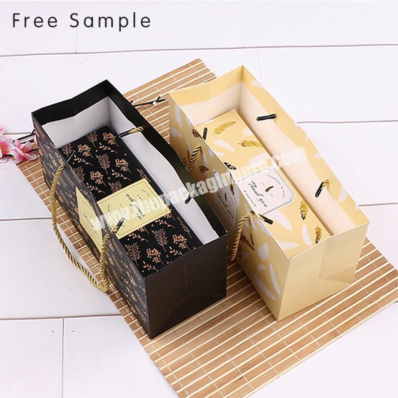 Lipack Fold Reusable Eco Friendly To Go Dessert Bags Snack Cake Pastry Chocolate Food Packaging Paper Bag With Handle