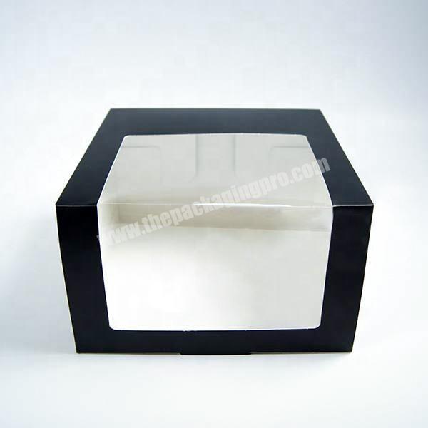 Logo customized pure black coat box transparent window hat box
