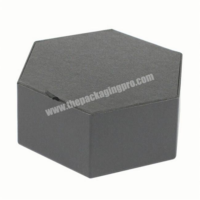 Lovely Hexagon Shape Foldable Small Black Cosmetic Paper Boxes