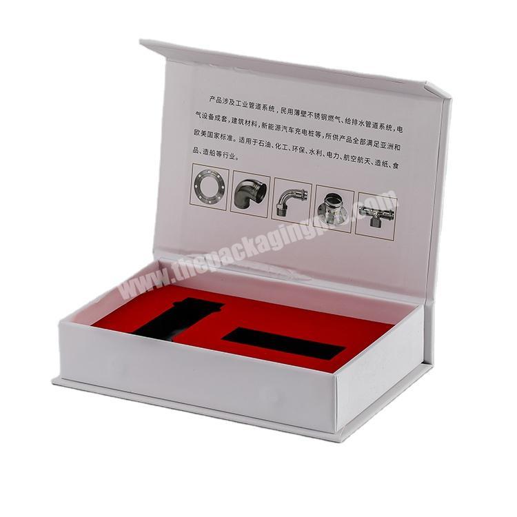 Custom Logo Flip Foldable Rigid Cardboard Packaging  Magnetic Closure Lid Paper box Hardware accessories packaging box