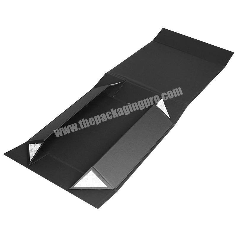Luxury Black Book Shaped Rigid Cardboard Foldable Gift Box UV logo Custom Print Paper Clamshell Magnetic Gift Box for clothes
