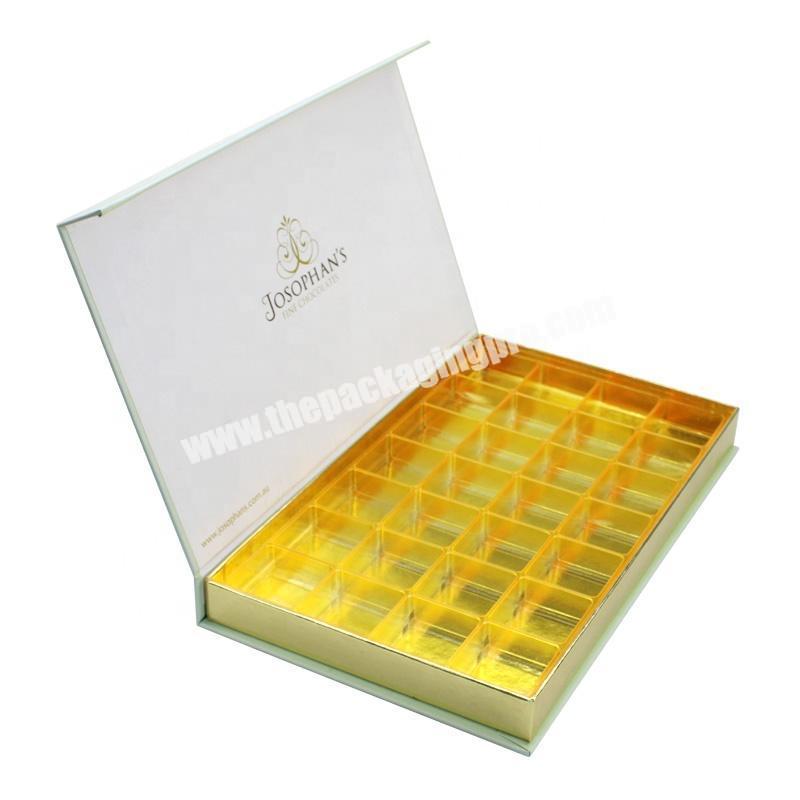 Luxury Cardboard Paper Folding Packaging Wedding Sweet Chocolate Gift Box with Compartments