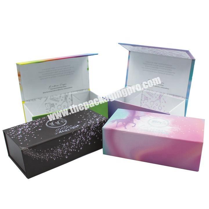 Recycled Wholesale Laser Logo  Custom Cardboard Magnetic Foldable Fashion Gift Packaging Rigid Paper Box