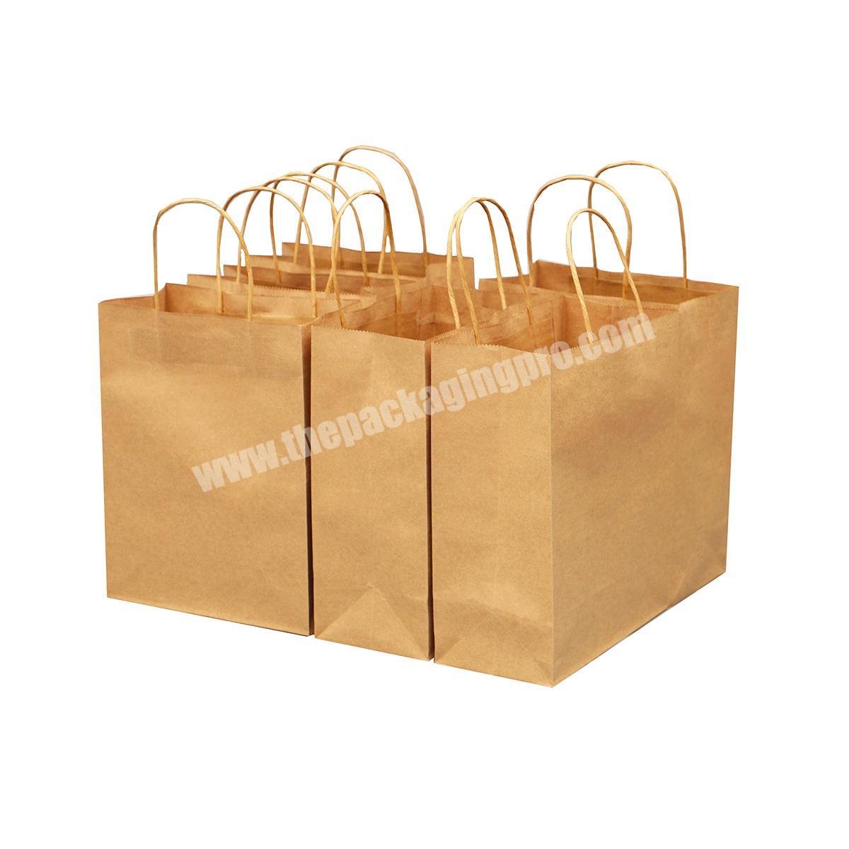 Luxury Custom Gold Hot Stamping Flat Handle Kraft Wholesale Paper Bag
