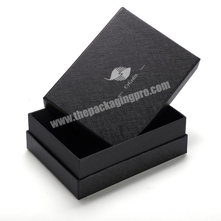Luxury Custom Logo Black Paper Jewelry Packaging Box for Bracelet,Pendant Texture Packaging Gift Box