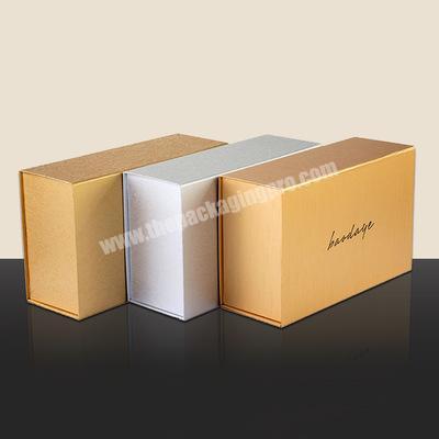 Luxury Custom Logo Color Printed Empty Foldable Magnetic Packaging Gift Box Kraft Paper Black White Cardboard Changeable Boxes
