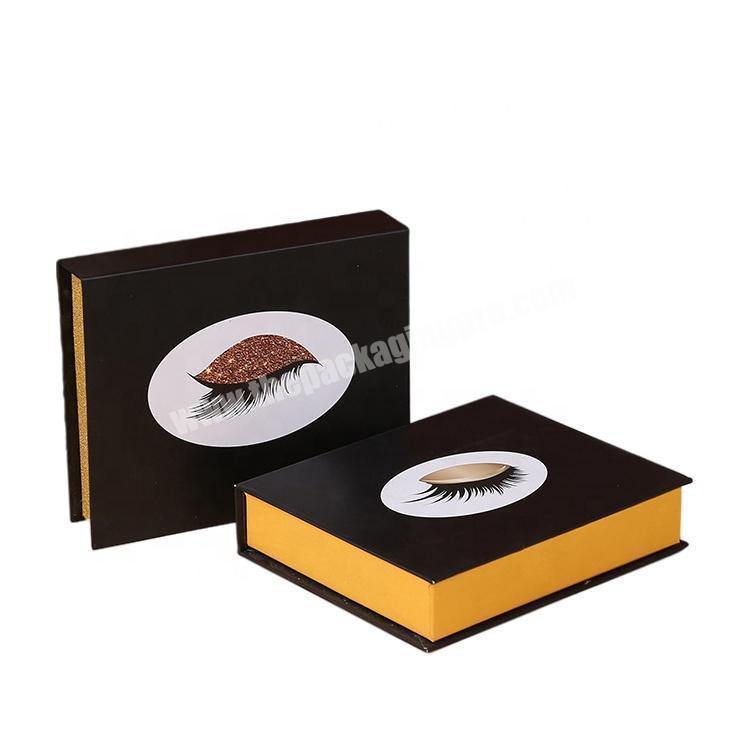 Luxury Custom Printing High Quality 2mm Paper Cardboard Eyelashes Packaging Magnetic Lash Boxes with Mirror