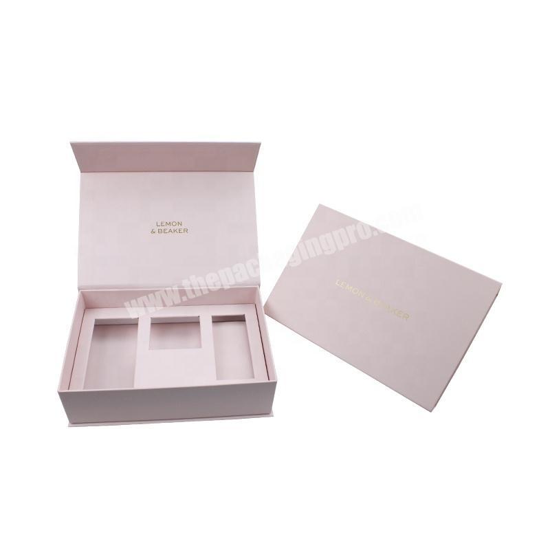 Luxury Custom Printing Pink Magnetic Book Shaped Packaging Flip Box Cardboard Rigid Magnetic Closure Candle Paper Gift Boxes