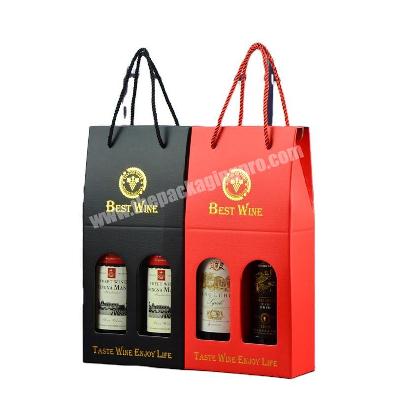Luxury Custom Size Gift Packaging Eco Friendly Kraft Paper Bags With Handle Logo For Wine Clothing Transparent Bag With Window