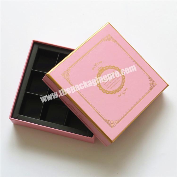 Premium Truffle Empty Boxes Covers Wedding Favour Invitation Square Printed Pink Wholesale Chocolate Packaging Box