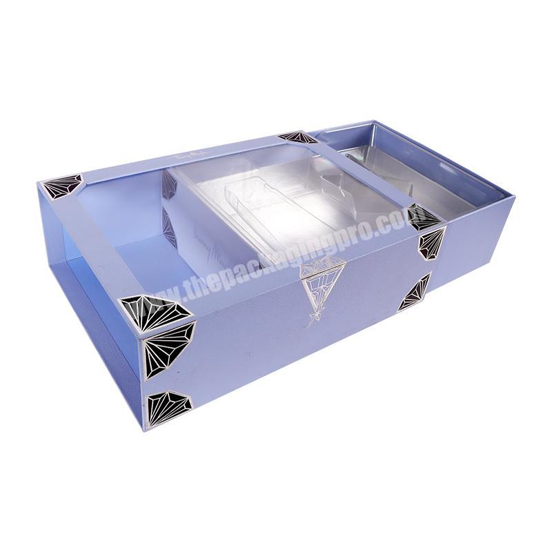 Luxury High End Plastic Accessories Cosmetics Perfume Gift Box With Transparent Window