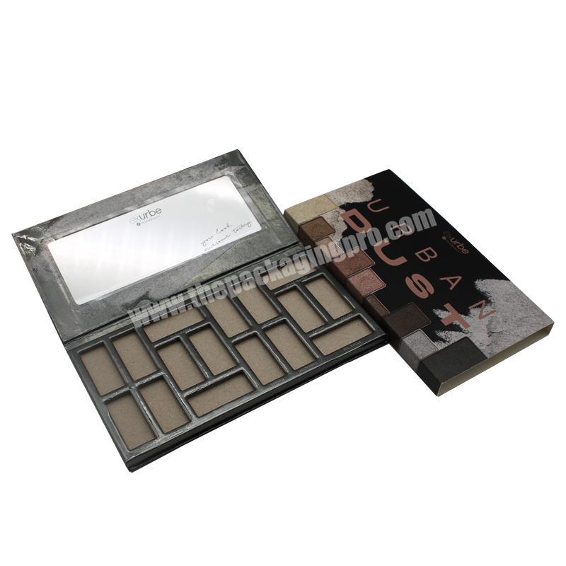 Luxury Matte Glossy Eyeshadow Palette Cardboard Packaging Box With Mirror Paper Sleeve For Makeup Cosmetics